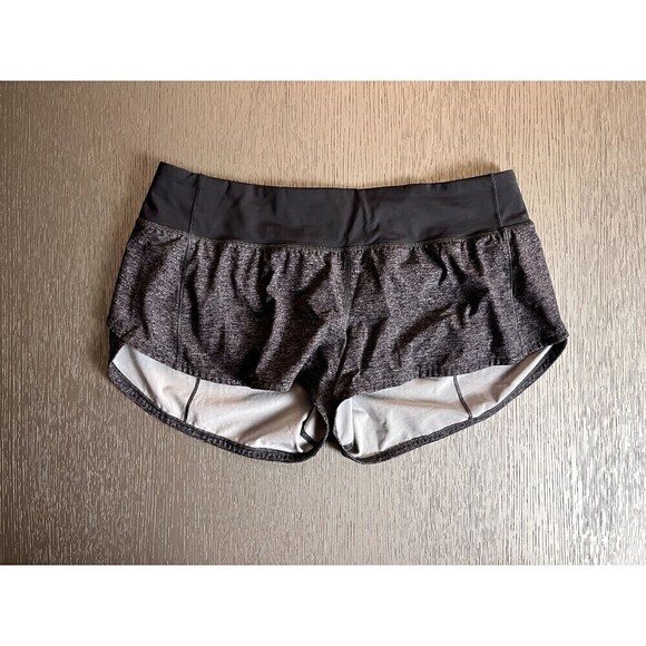 Lululemon Speed Up Short 2.5" Heather Lux Multi Black/Dark Carbon Size 8 Gym - Picture 1 of 5